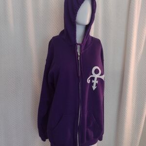 Unisex Prince Estate Official Symbol of Love Purple Hoodie Zip
